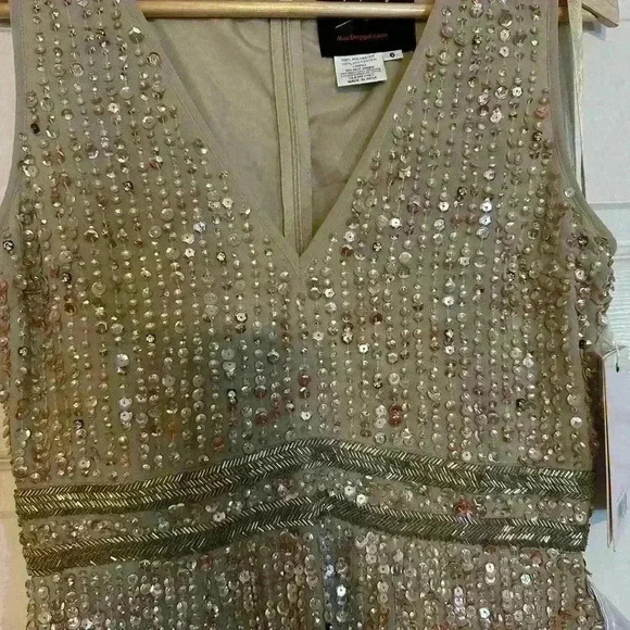 Mac Duggal Sequined Sleeveless V Neck MIDI Sheath Dress NWT Style 93606 - Picture 5 of 12